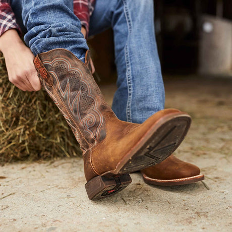 Women's Lady Rebel Pro Western Boots Distressed Cognac