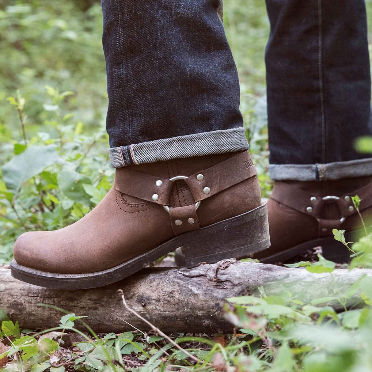 Women's Harness Biker Boots Brown Harness