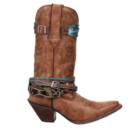 Women's Crush Accessorised Western Boots Brown