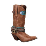 Women's Crush Accessorised Western Boots Brown