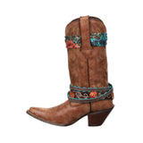 Women's Crush Accessorised Western Boots Brown