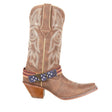 Women's Crush Flag Accessory Western Boots Brown Khaki