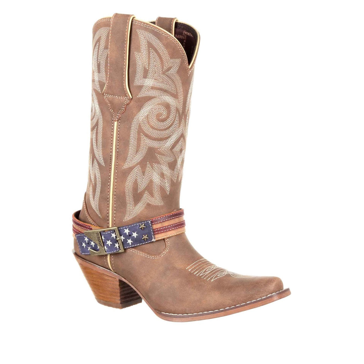 Women's Crush Flag Accessory Western Boots Brown Khaki