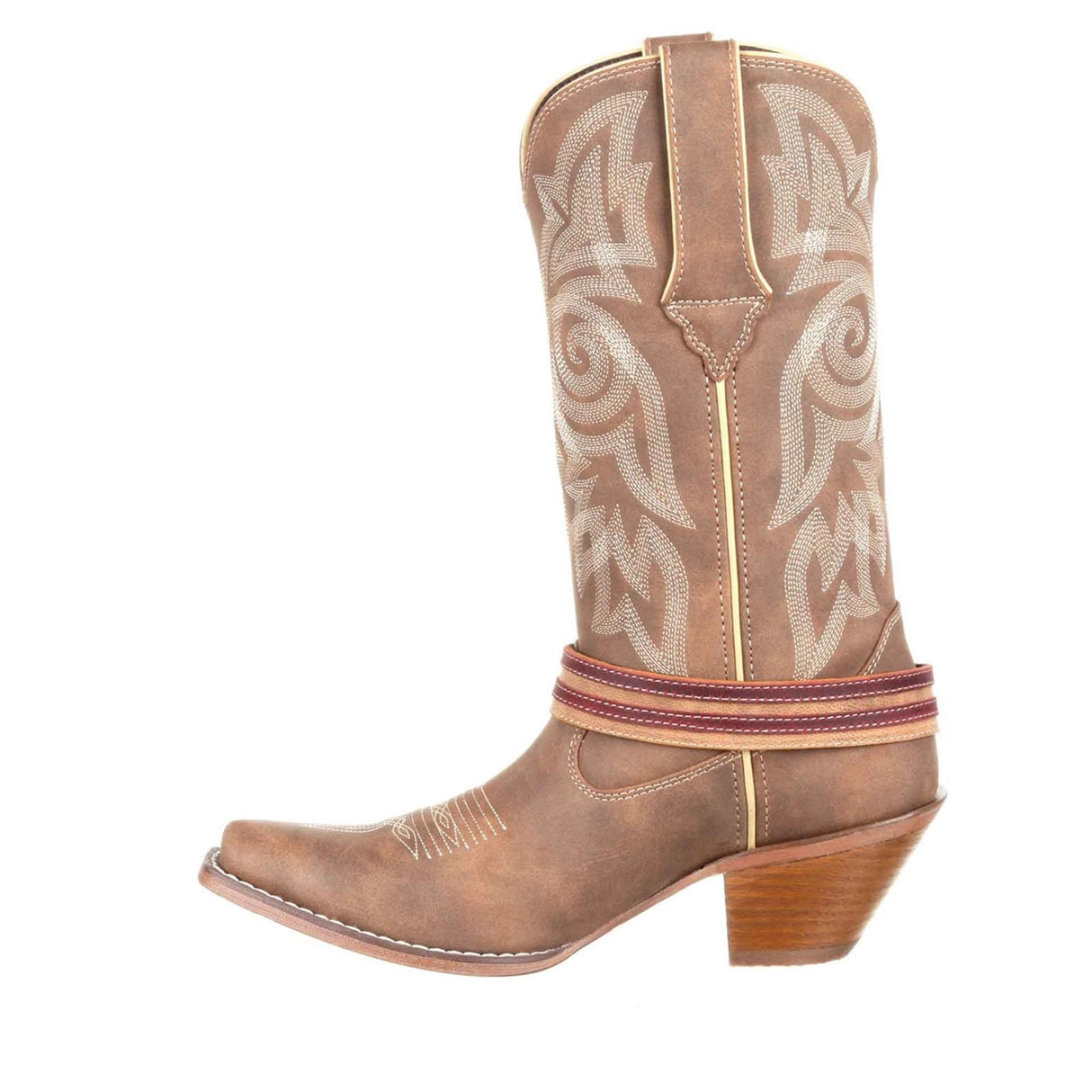 Women's Crush Flag Accessory Western Boots Brown Khaki