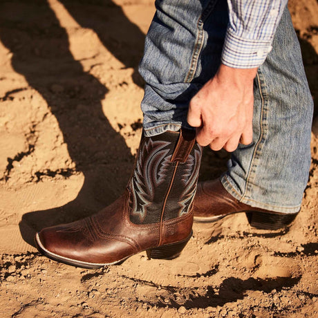 Men's Westward Western Boots Dark Chestnut Black Onyx