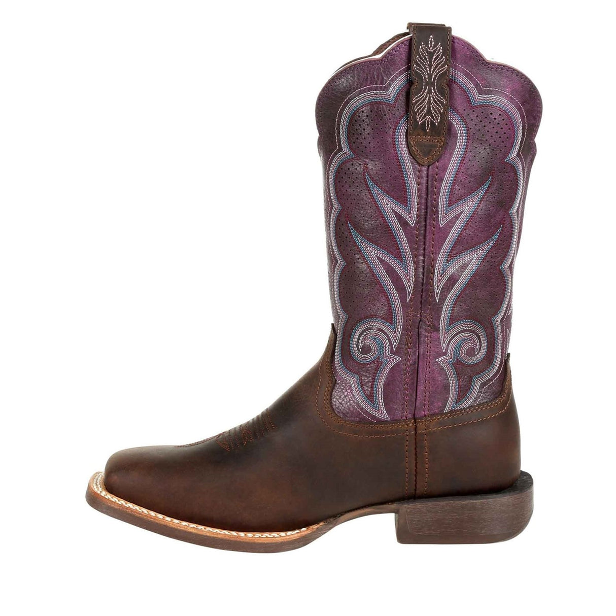 Women's Lady Rebel Pro Western Boots Oiled Brown and Plum