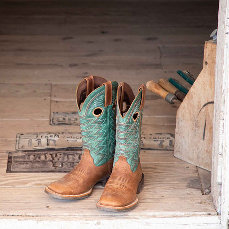 Women's Lady Rebel Pro Western Boots Wheat and Tidal Teal